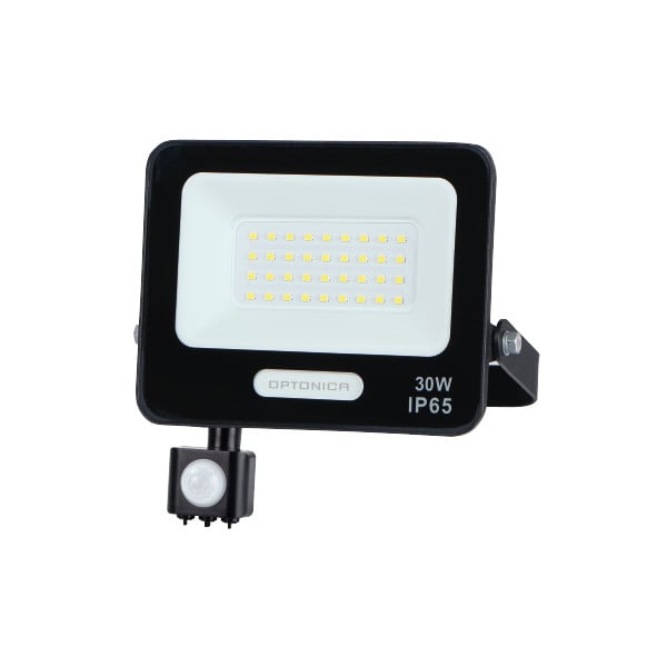 LED прожектор със сензор Optonica черен  30W 6000K IP65