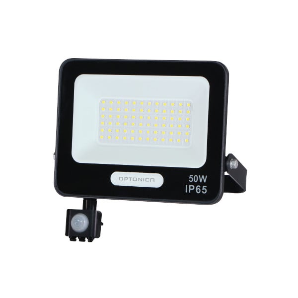 LED прожектор със сензор Optonica черен 50W 6000K IP65