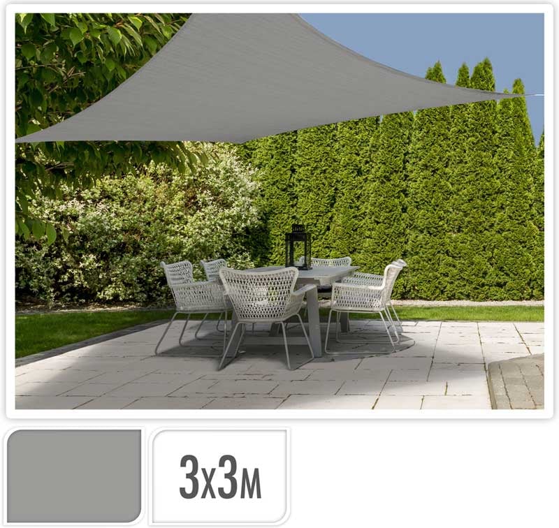 Сенник Square полиестер сив 300x300см 