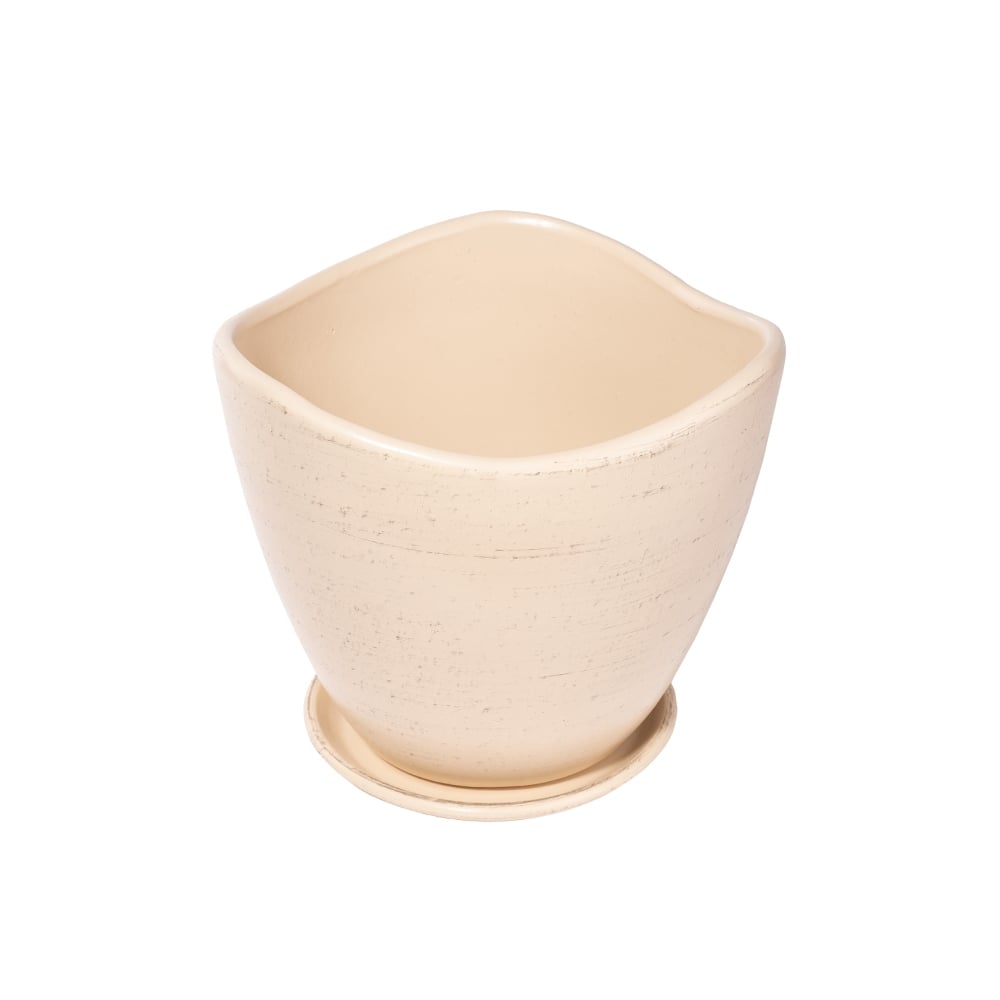 Саксия Solid Beige ø21x20см бежова