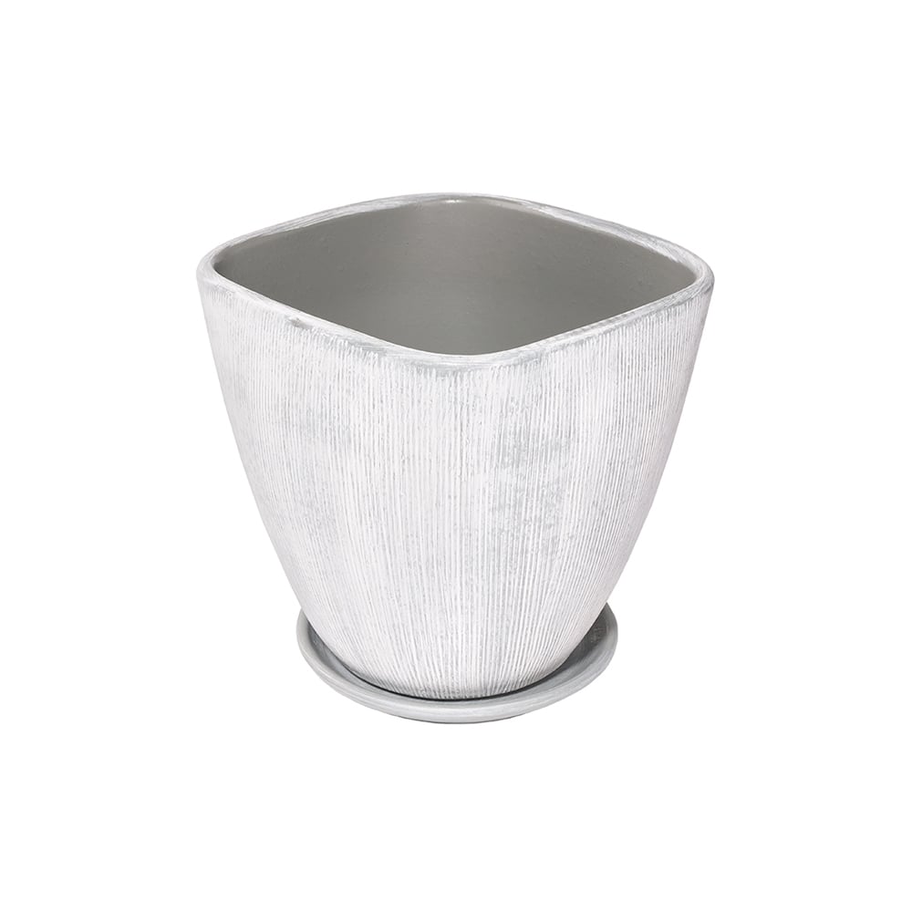 Саксия Pop Grey 23xH21см светлосива