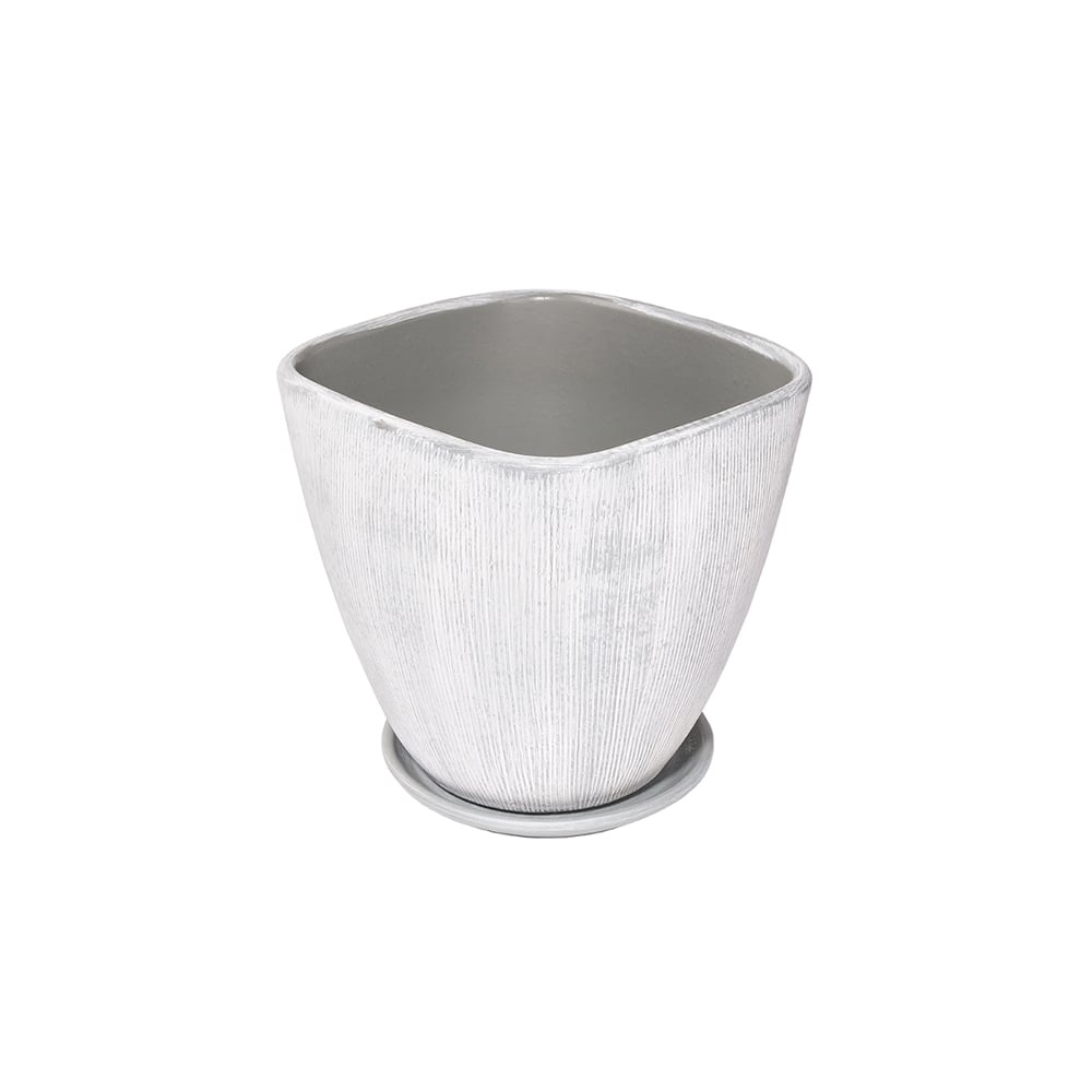 Саксия Pop Grey 18xH16см светлосива