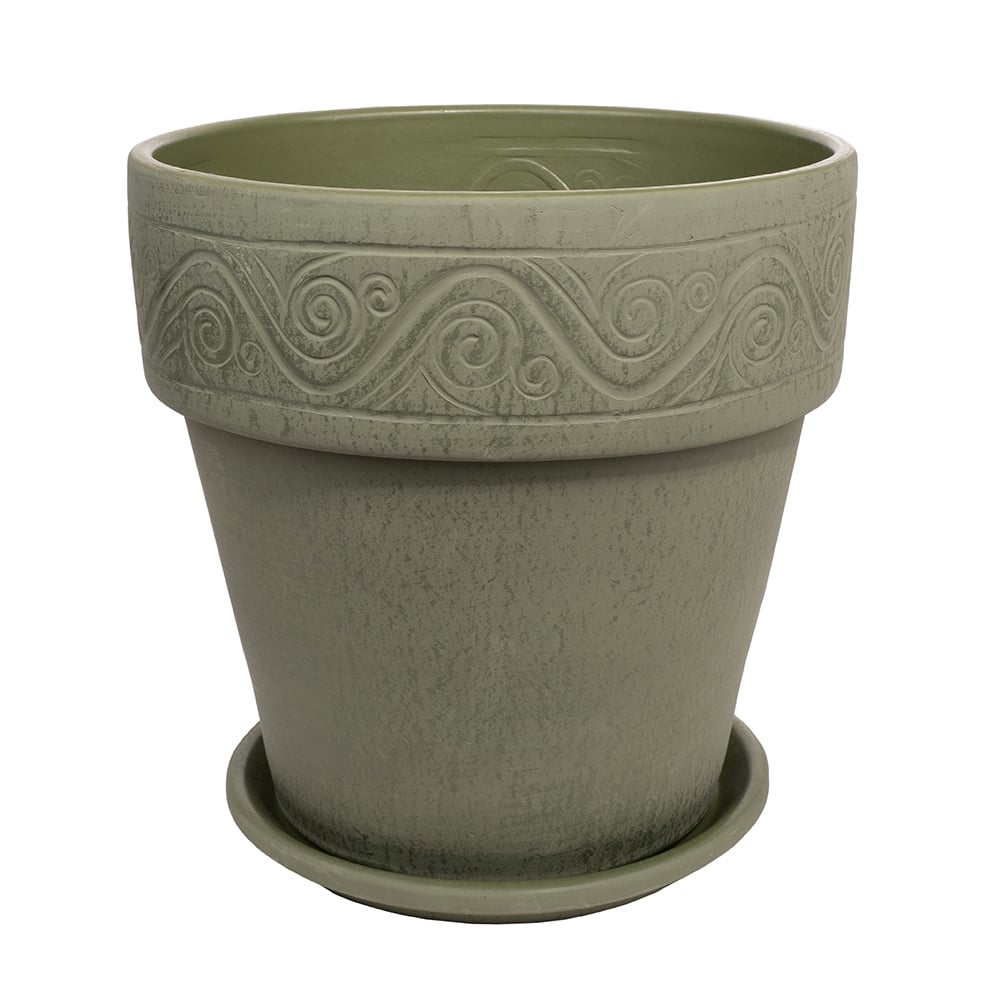 Саксия Olive Green ø34x33см зелена