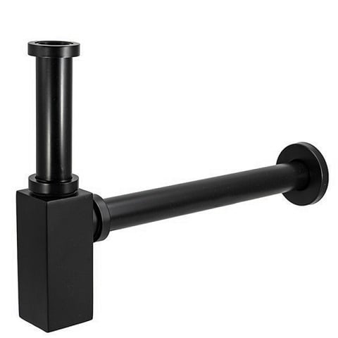 Бутилков сифон за умивалник без витло Quadro Black 1 1/4''