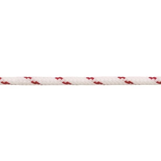 Полипропиленово въже плетено ø10 мм / 15 м / бяло-червено