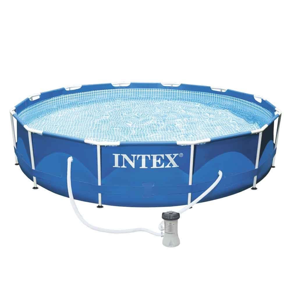 Басейн с метална рамка Intex 305х76см с помпа, филтър и покривало  