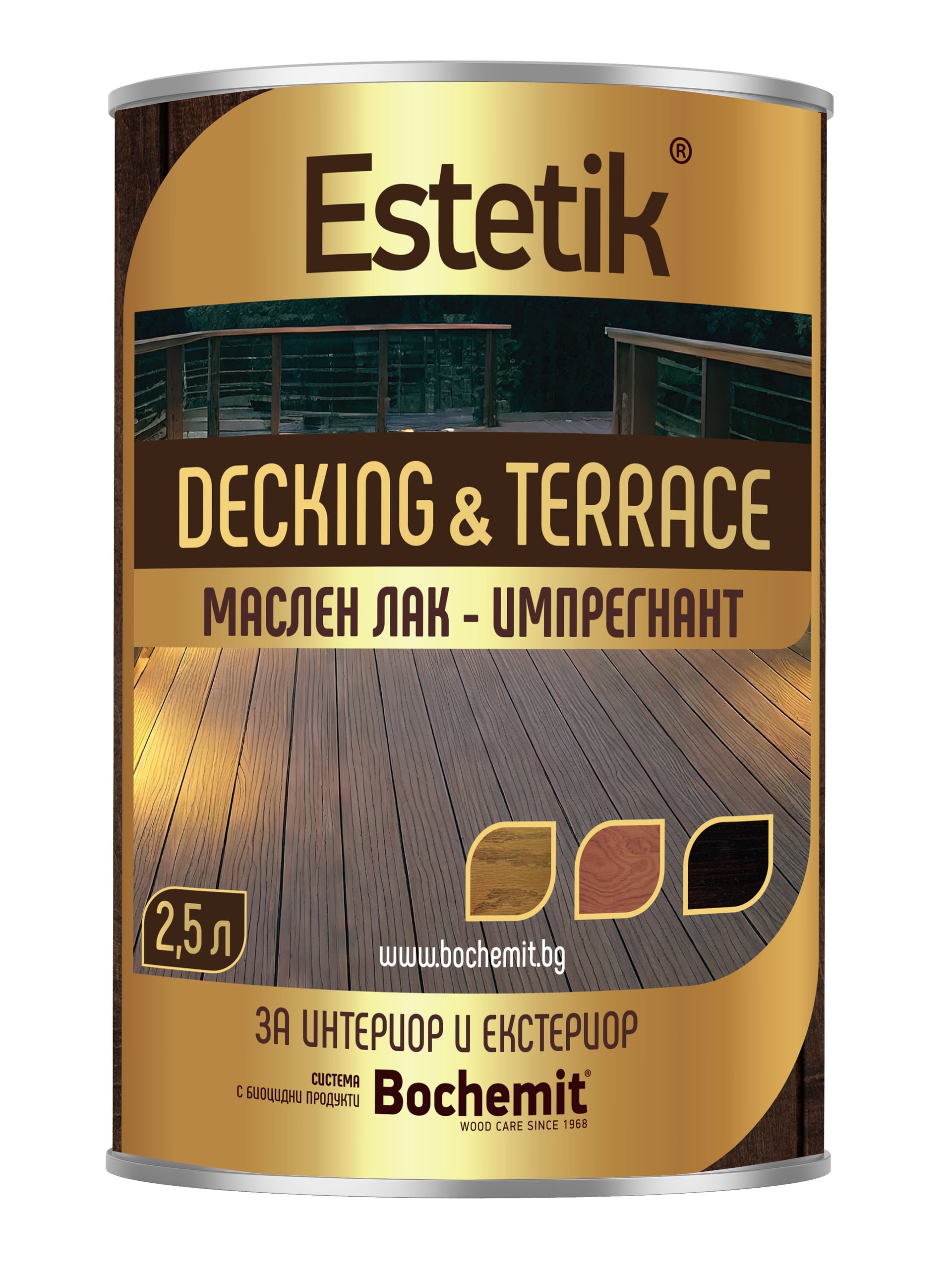 Лак импрегнант Bochemit Estetik Decking & Terrace орех 2,5л