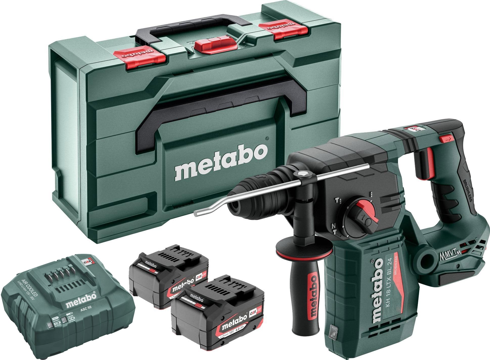Комплект акумулаторен перфоратор Metabo KH 18 LTX BL 24 + зарядно + 2 батерии