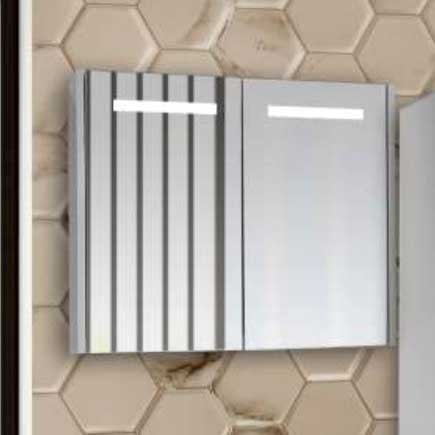 Горен шкаф за баня с LED огледало Макена Астор New  