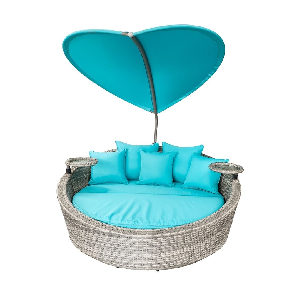 Градинско легло със сенник My Garden Coral Sunshine MT030010 / 168x164x72.5см lake blue