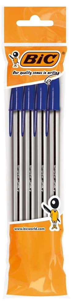 Комплект химикалки BIC Cristal 4 броя сини