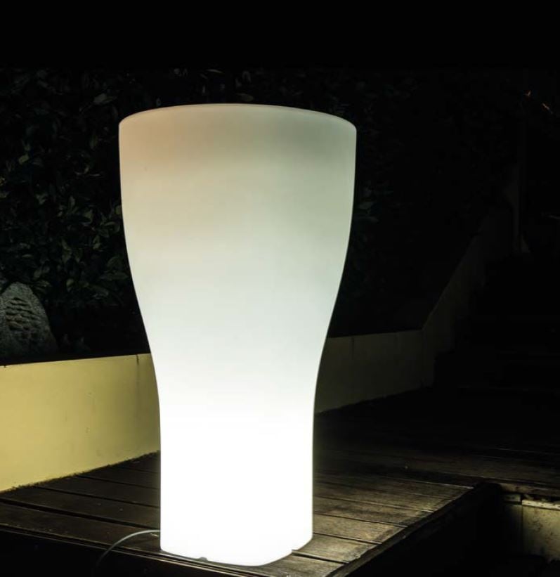 LED Кашпа My Garden Domus Luce 49x49x45 см бяла перлена светлина