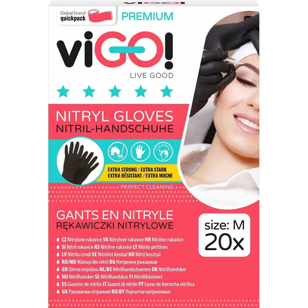 Домакински ръкавици Vigo Premium M нитрилни черни