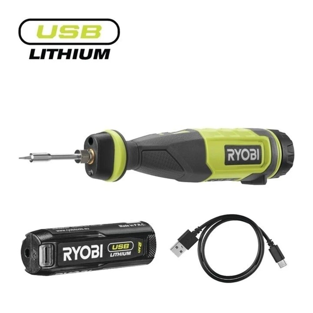 Акумулаторен поялник Ryobi 4V + батерия 2.0Аh и USB-C кабел