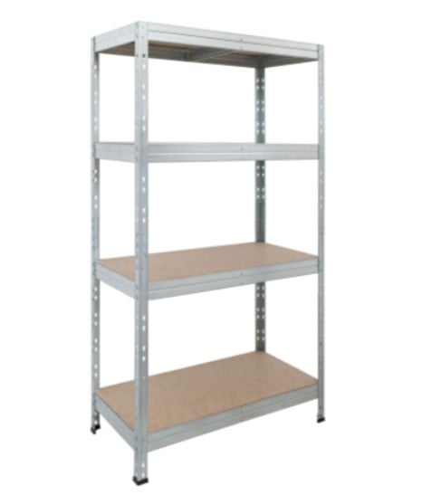 Метален стелаж с 4 рафта Rivet S поцинкован 180x75x35см / до 175кг на рафт