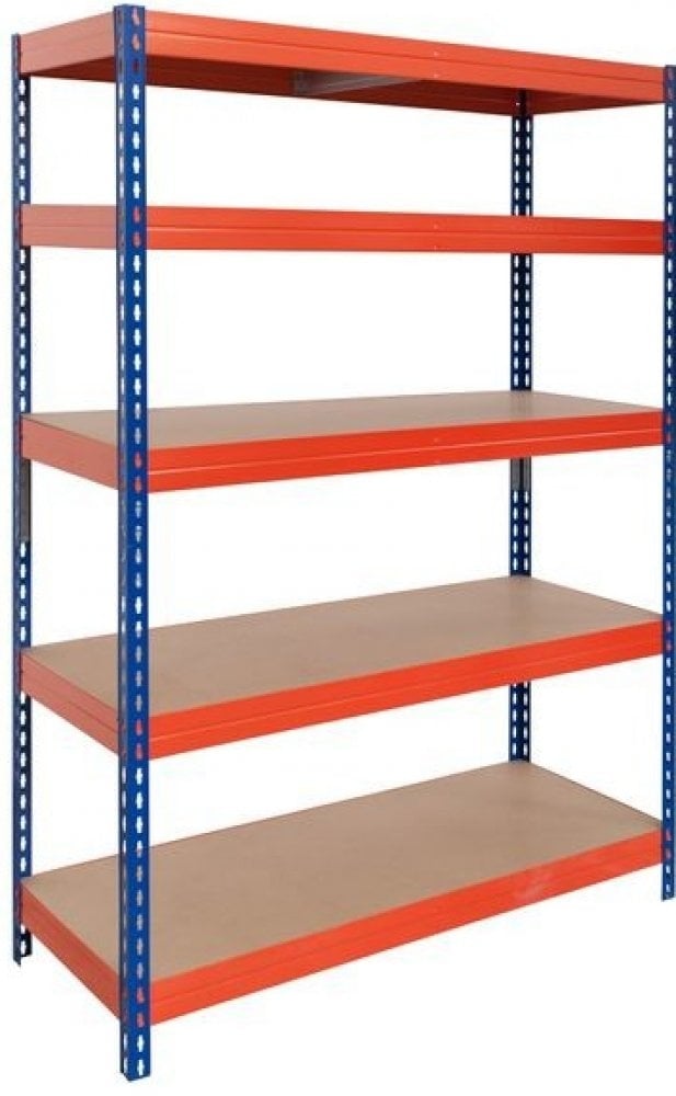 Метален стелаж 5 рафта AR Shelving Rivet 300 EB44 син/оранжев 192x100x50см 300кг