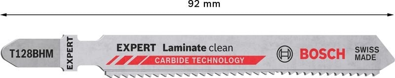 Комплект карбидни ножчета за прободен трион Bosch Expert T128BHM Laminate clean 3 броя