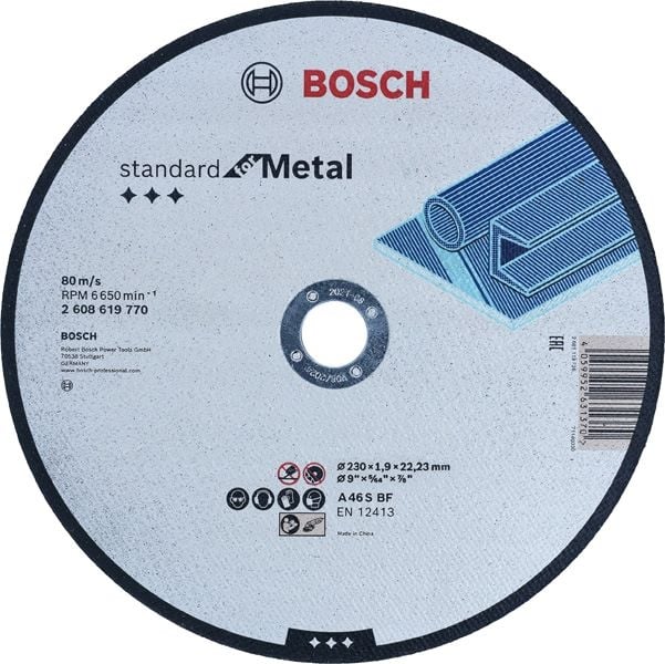 Диск за рязане на метал Bosch Standard for Metal прав 230x22,23х1,9 мм 