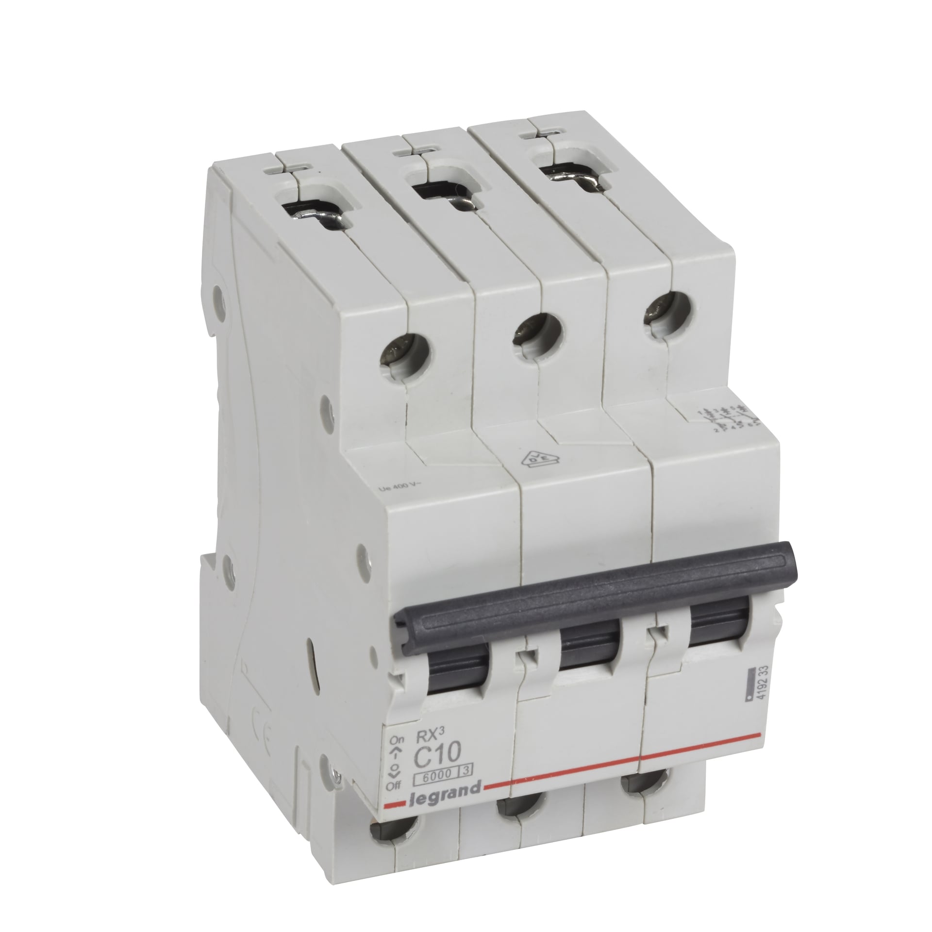Автоматичен прекъсвач Legrand RX3 3P 10A крива С 6kA 
