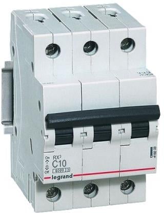Автоматичен прекъсвач Legrand RX3 3P 25A крива С 6kA