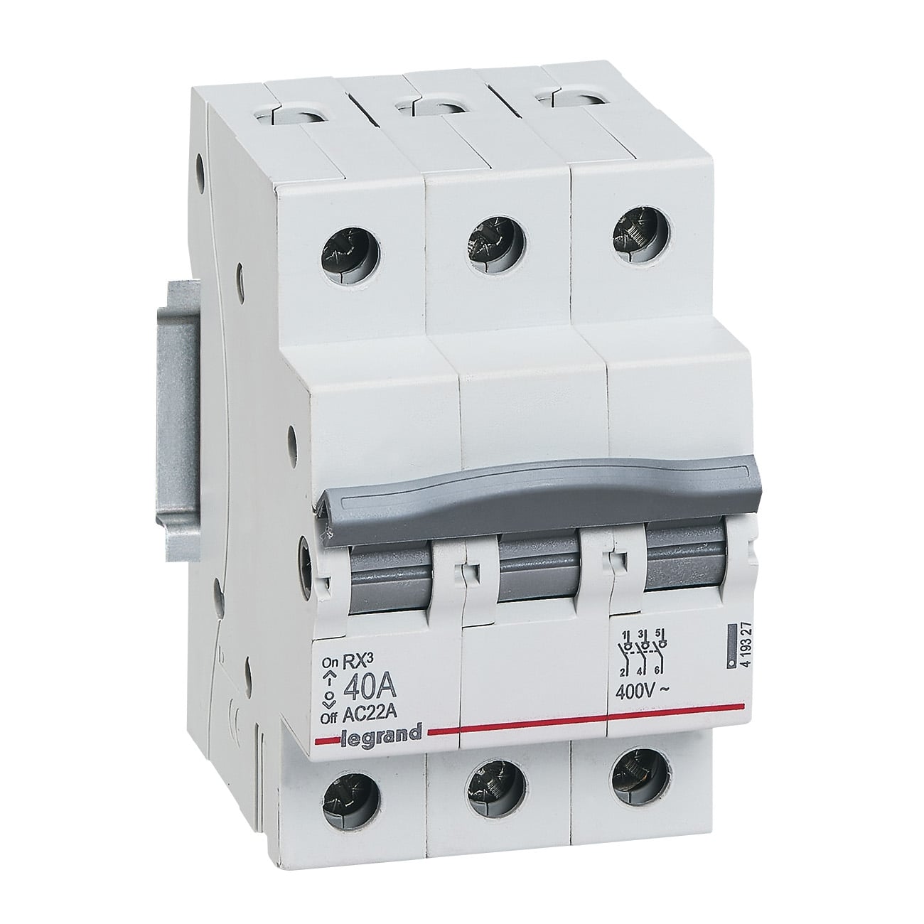 Автоматичен прекъсвач Legrand RX3 3P 40A крива С 6kA 