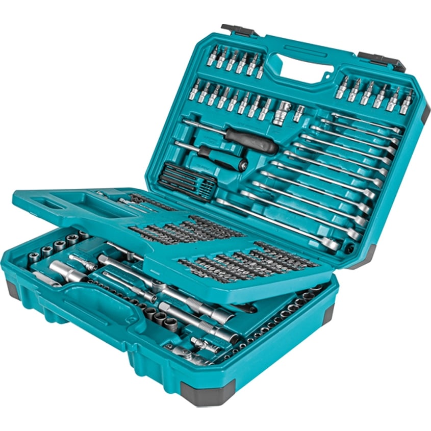Комплект гедоре Makita E-10883 вложки с ръчни инструменти 5/16" - 1/2" / 221 части