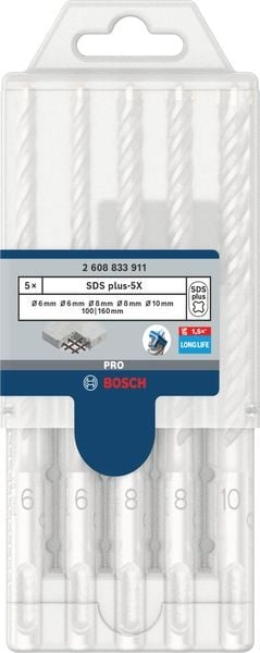 Комплект свредла за перфоратор Bosch Pro SDS plus-5X ø6-10мм / 5 части