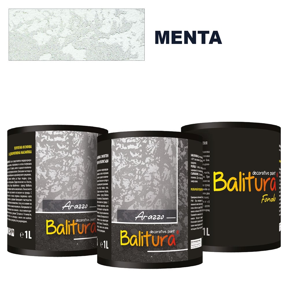 Mатова мазилка с релеф и отблясъци Balitura Arazzo Matto Menta + грунд 4кг
