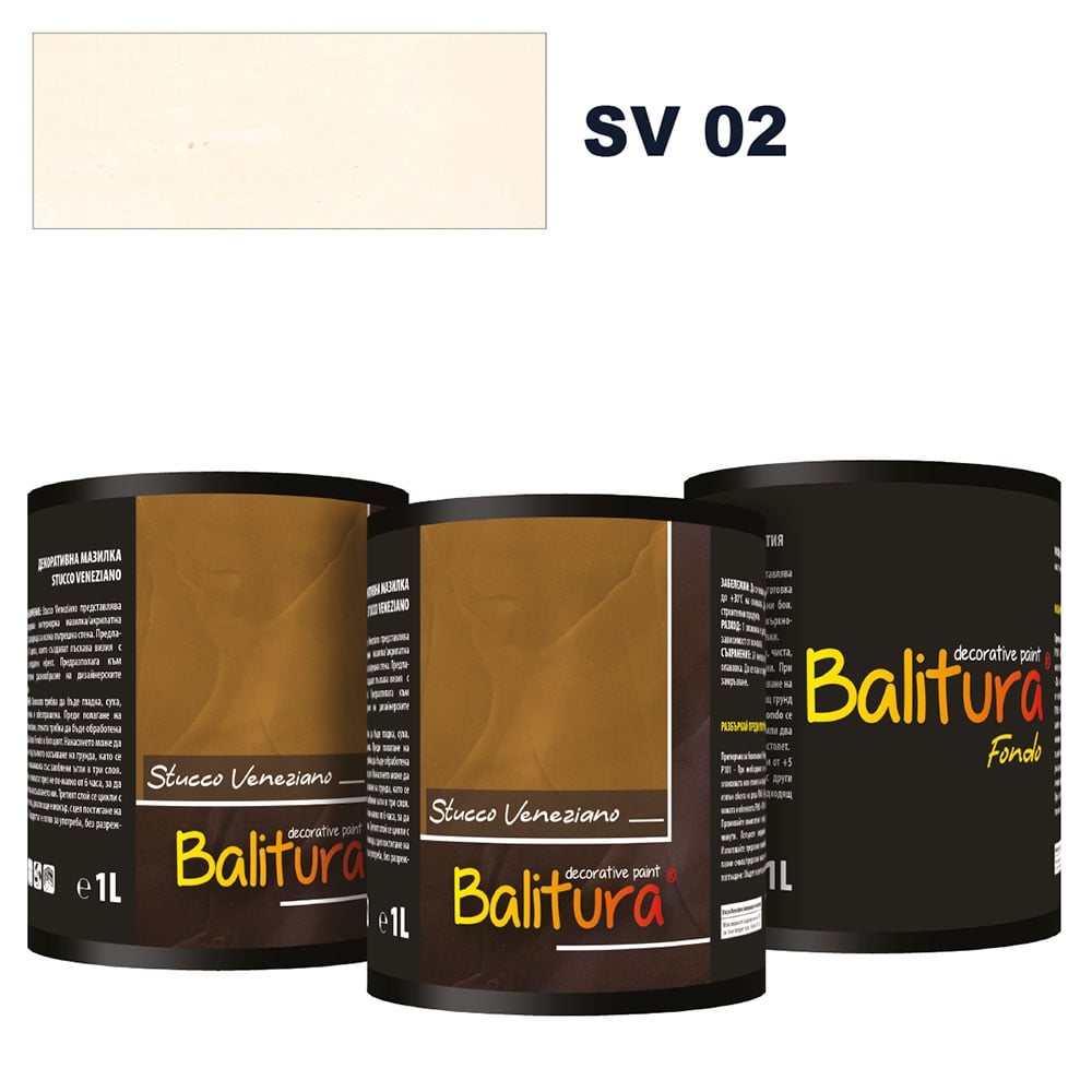 Венецианска мазилка Balitura Stucco Veneziano SV 02 / 2л + грунд 1л
