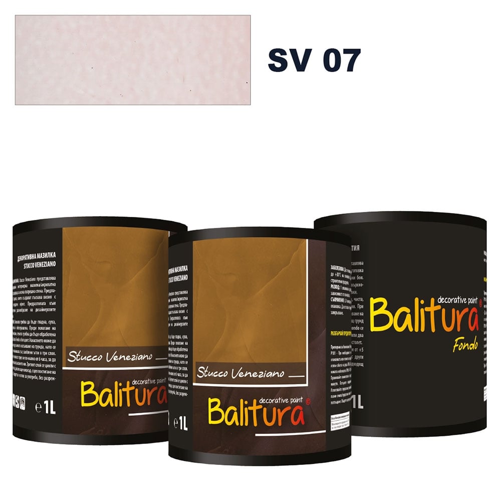 Венецианска мазилка Balitura Stucco Veneziano SV 07 / 2л + грунд 1л