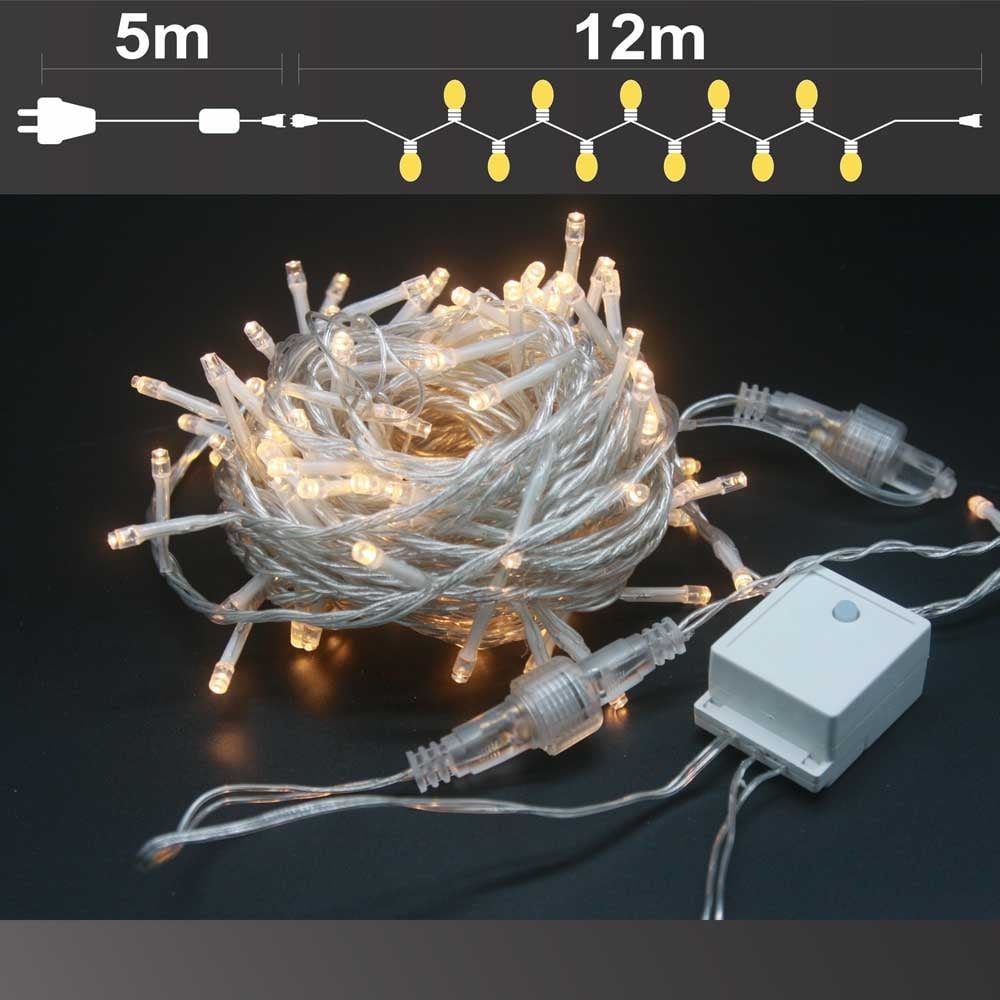 Гирлянд 120 LED топло бели 12м 