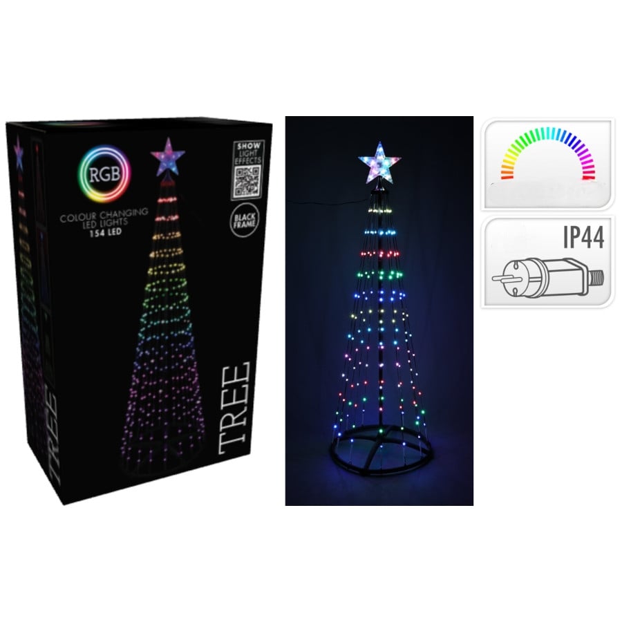 Коледна LED декорация светещо дърво ø50x150см