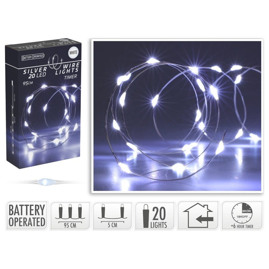 Коледни светлини LED 20 бели 