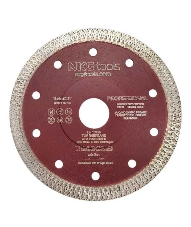Диамантен диск за плочки и гранитогрес NKG tools TurboCUT 115х1,2х22,23 мм