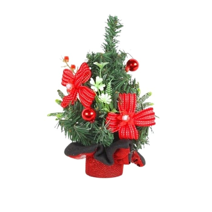 Изкуствено коледно мини дърво с декорация Q3-24 / 25x5x5 см