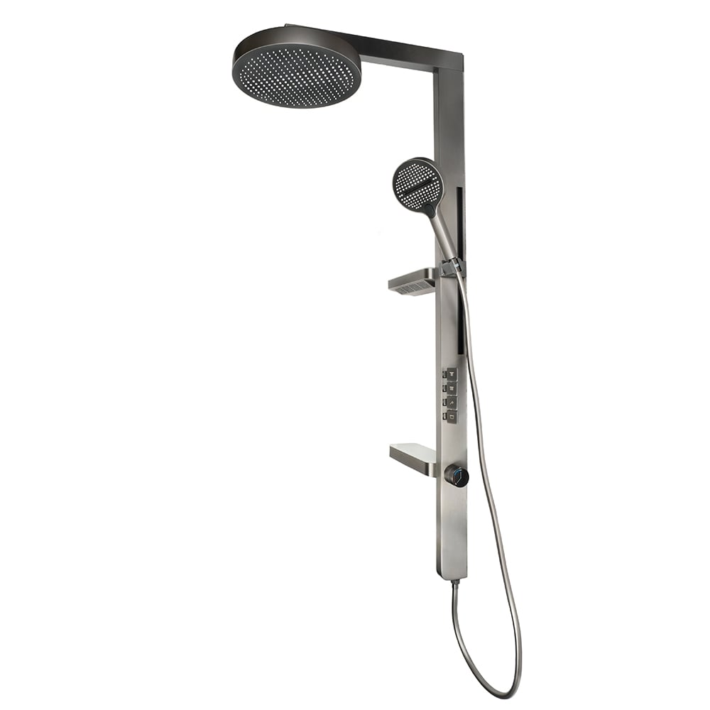 Душ комплект с термостат Cascada Oval Gun Grey сив