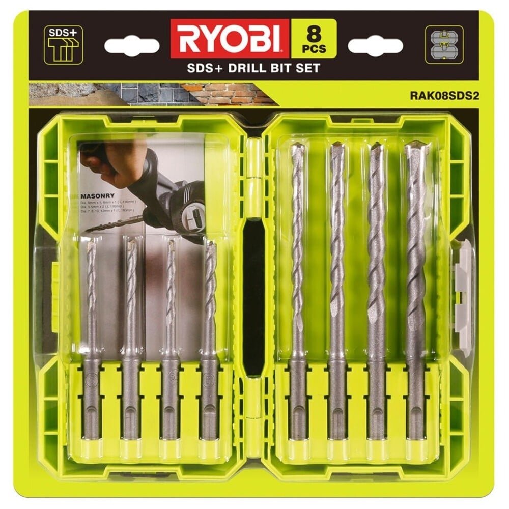 Комплект свредла за бетон Ryobi RAK08SDS2 SDS+ ø5-12мм 8 броя