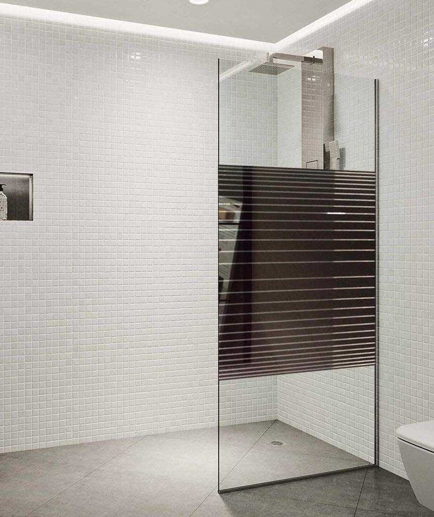 Стъклен параван с принт профил Cascada 90х190см черен мат