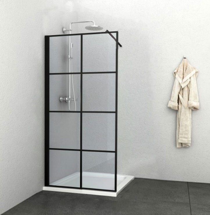 Стъклен параван Cascada Full frame 60х190см черен мат