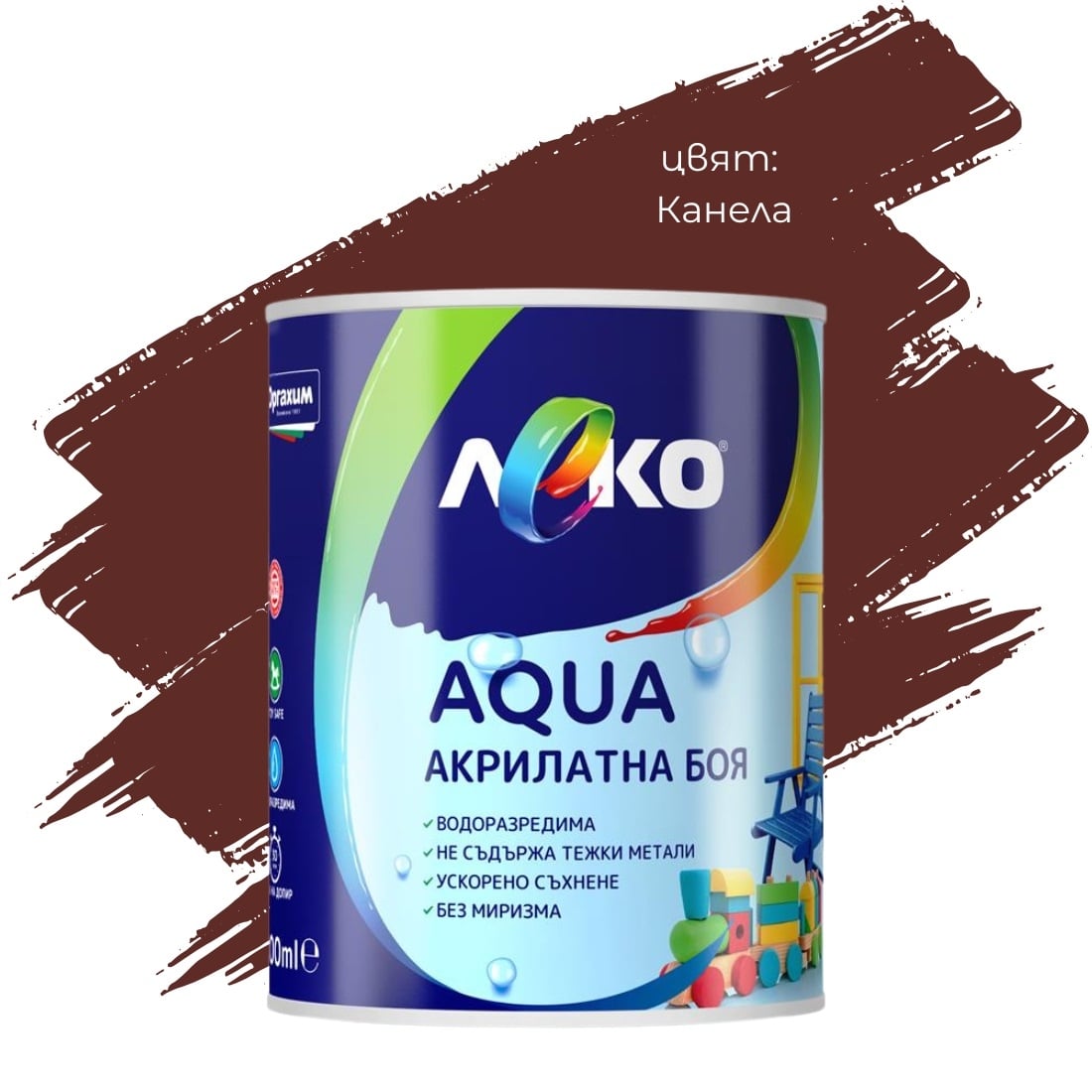 Акрилатна боя Леко Aqua сатен Канела 600мл
