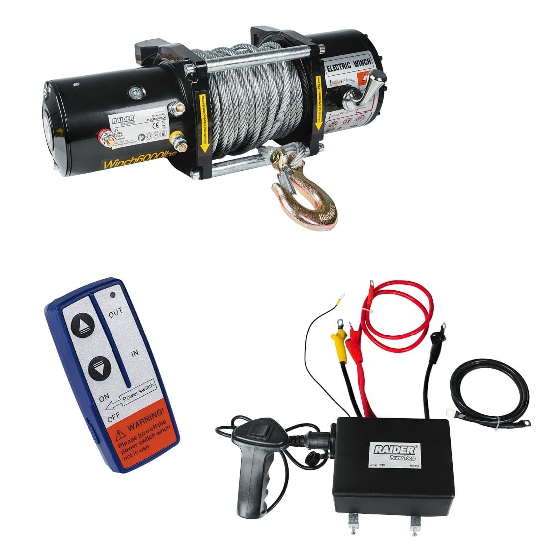 Автолебедка Raider RD-EW11 / 12V 2722кг с въже 24м 
