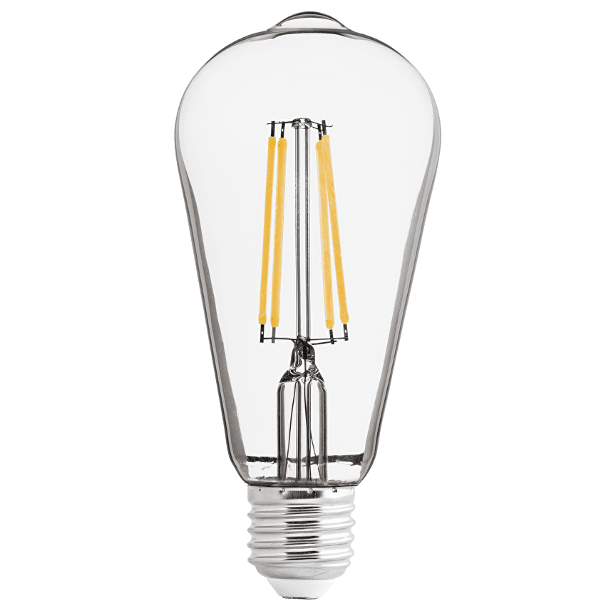 LED димируема лампа филамент Ultralux ST64 / 8W E27 / 4200K неутрална светлина
