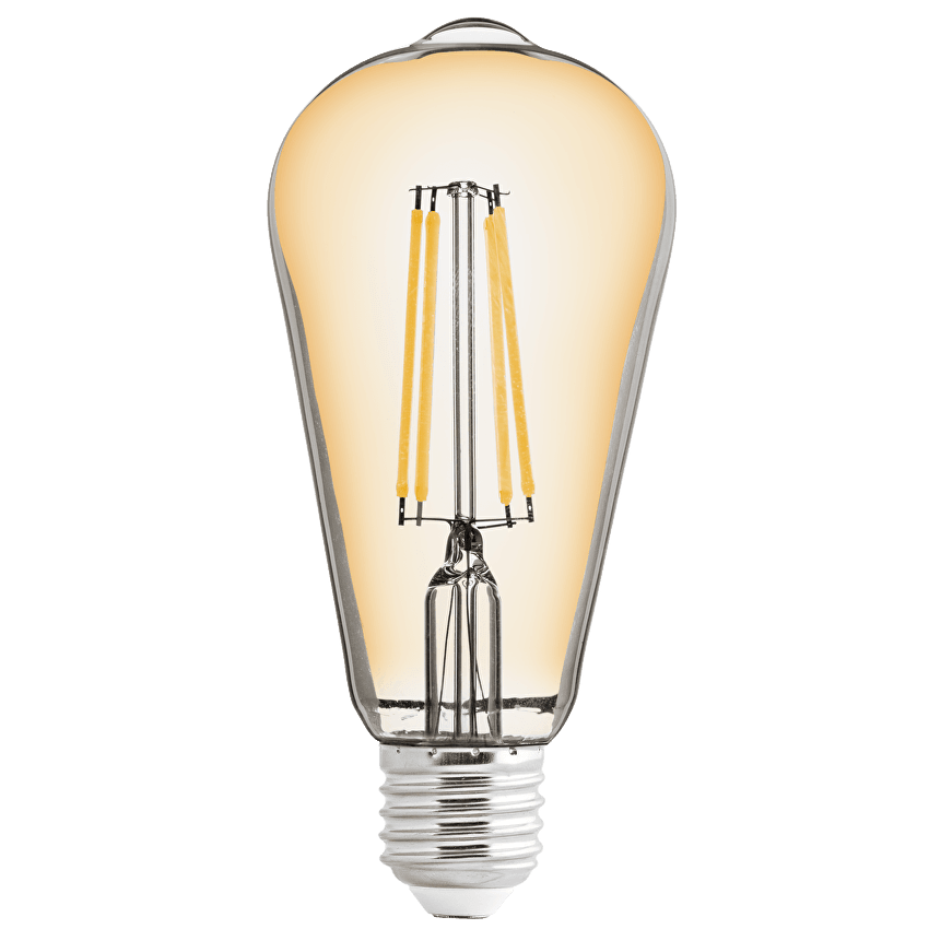 LED димируема лампа филамент Ultralux Amber 8W E27 ST64 / 2500K
