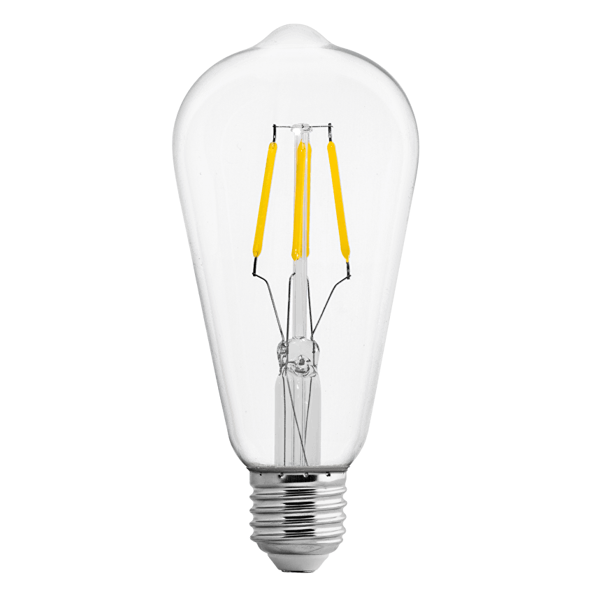 LED димируема лампа филамент Ultralux ST64 / 4W E27 / 4200K неутрална светлина