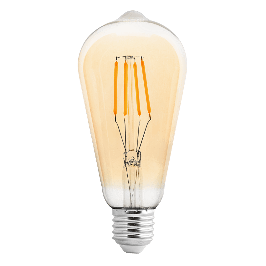 LED димируема лампа филамент Ultralux Amber 4W E27 ST64 / 2500K