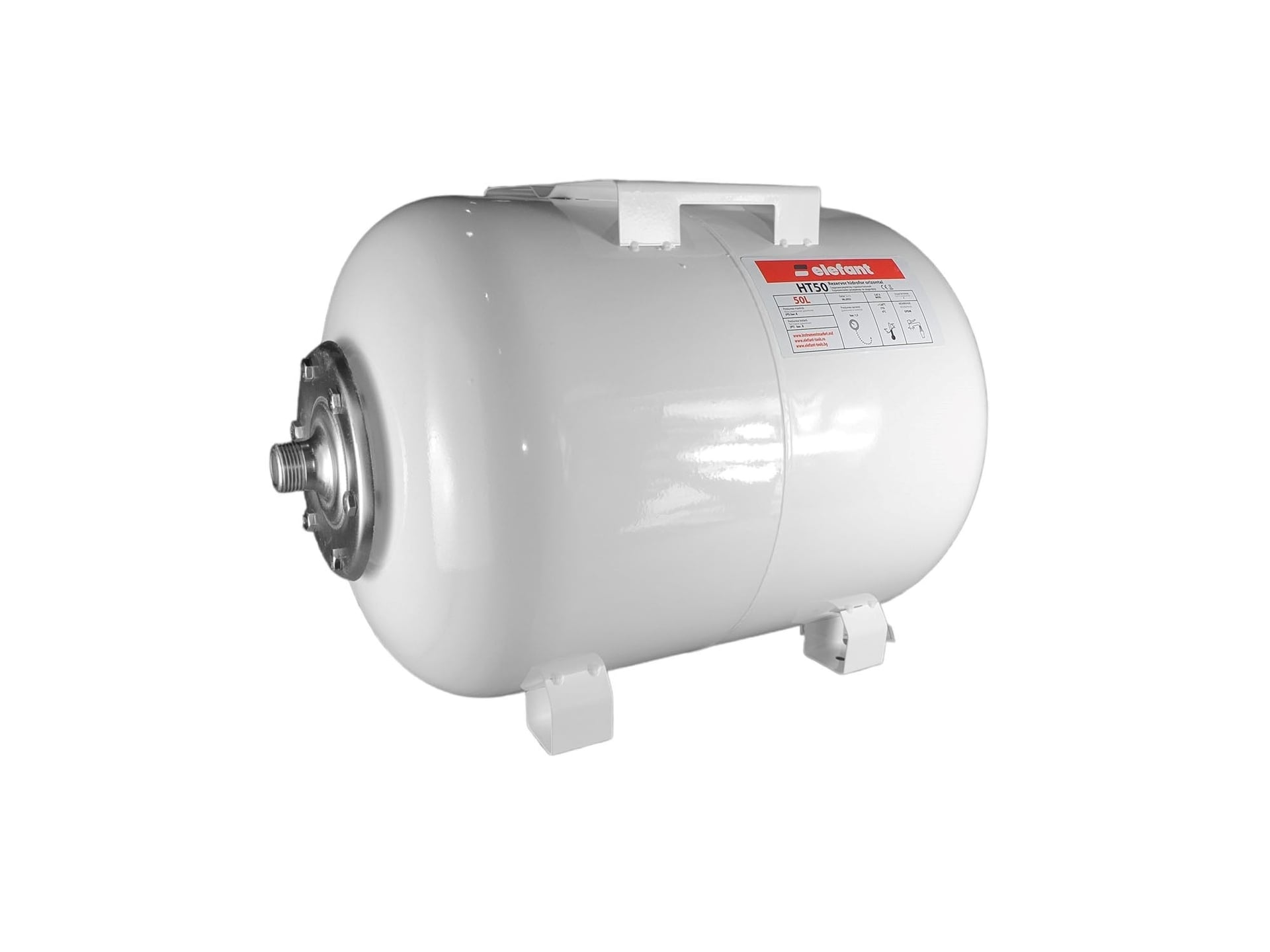 Хоризонтален разширителен съд за хидрофор Elefant HT50L 50л / 8 бара 