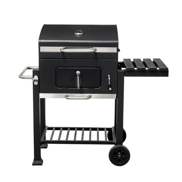 Барбекю на въглища с чугунена плоча Ziel Grill CG017 черен мат 56х42см