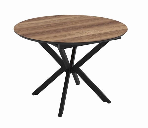 Разтегателна трапезна маса Dobok кръгла Орех/черно