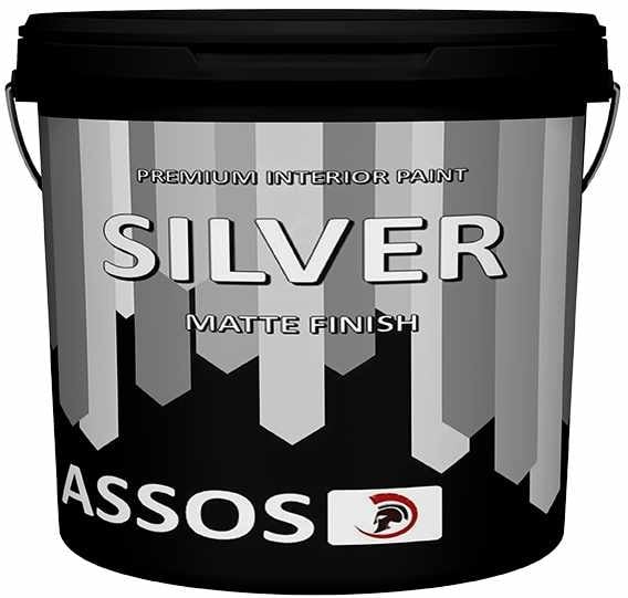 Миеща се интериорна боя Assos Silver бяла 3л 