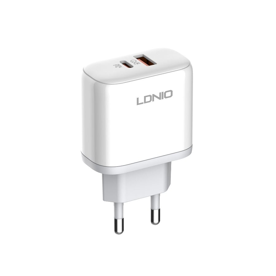 Зарядно устройство за бързо зареждане USB-A + USB type-C 45W